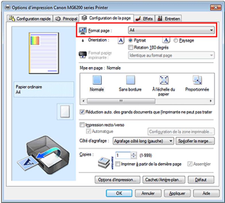 CANON PIXMA MG6250 - Définition du format et de l'orientation de la page - 1