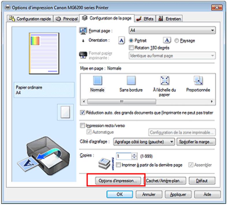 CANON PIXMA MG6250 - Changement des options d'impression - 1