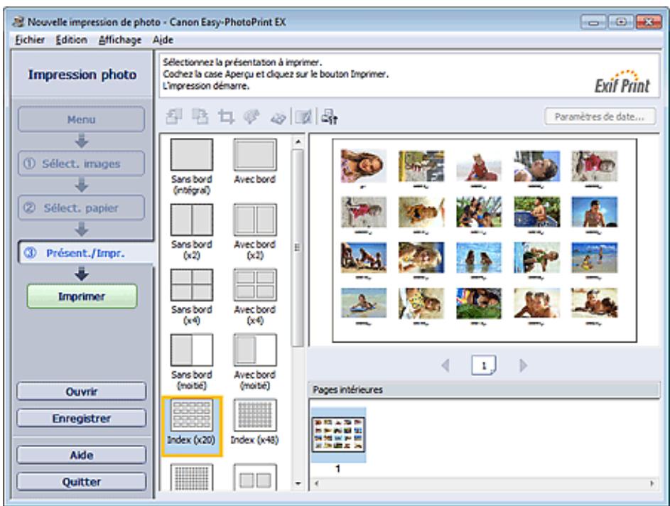 CANON PIXMA MG6250 - Impression d'un index - 1