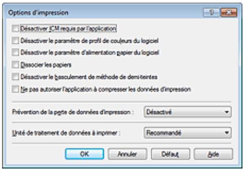 CANON PIXMA MG6250 - Changement des options d'impression - 2