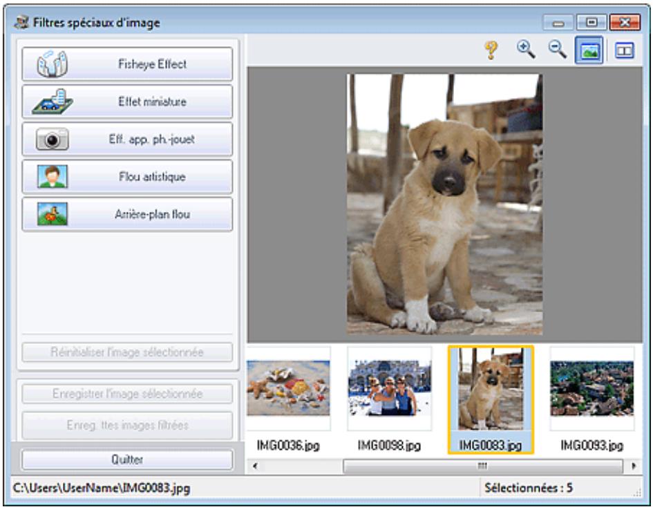 CANON PIXMA MG6250 - Sélectionnez des photos dans l'écran sélect. images, puis cliquez sur le bouton (filtres spéciaux d'image). - 1