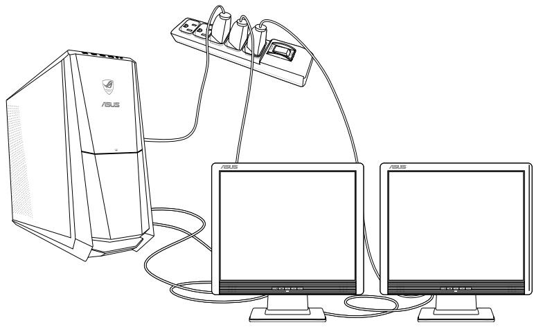 ASUS TYTAN CG8480-FR019S - Pour configurer plusieurs affichages : - 1