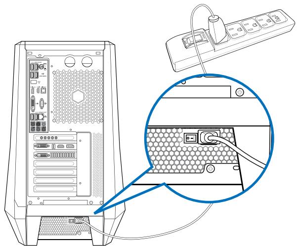 ASUS TYTAN CG8480-FR019S - De stroomkabel verbinden - 1