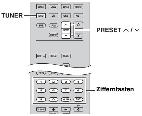 YAMAHA R-N500 - Abrufen eines Festsenders - 1