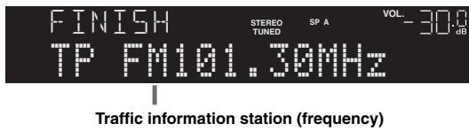 YAMAHA R-N500 - Use the cursor keys to select "TrafficProgram" and press ENTER. - 2