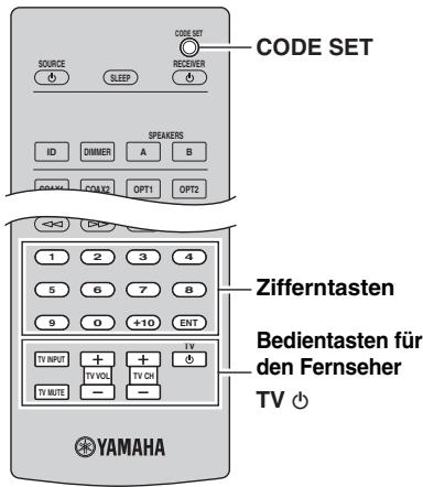 YAMAHA R-N500 - Eingeben des Fernbedienungs-Codes für einen Fernseher - 2