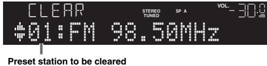 YAMAHA R-N500 - Clearing a preset station - 3