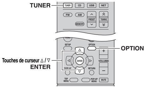 YAMAHA R-N500 - Effacement d'une station présélectionnée - 1