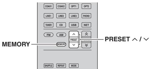 YAMAHA R-N500 - Presintonización manual - 1