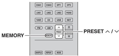 YAMAHA R-N500 - Preselezione con sintonizzazione manuale - 1
