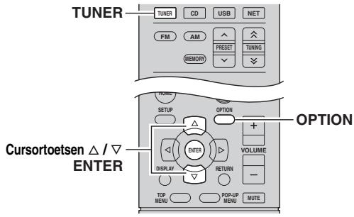 YAMAHA R-N500 - Een voorkeuzestation wissen - 1