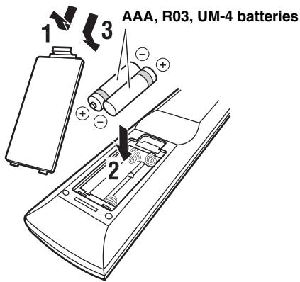 YAMAHA R-N500 - ■ Installing batteries - 1