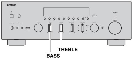 YAMAHA R-N500 - Ajuste de los 控roles BASS y TREBLE - 1