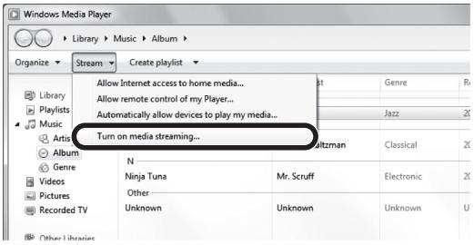 YAMAHA R-N500 - Selezionare "Condividi", quindi "Attiva flusso di file multimediali." - 1