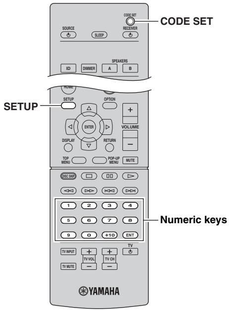 YAMAHA R-N500 - Resetting remote control codes - 1