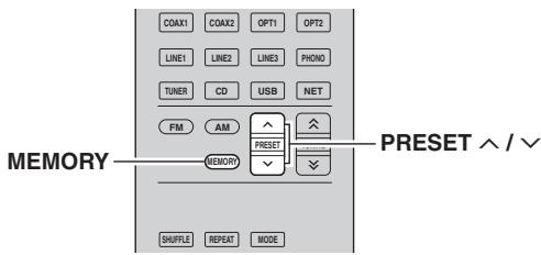 YAMAHA R-N500 - Manuelle Festsenderspeicherung - 1