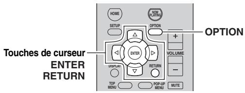 YAMAHA R-N500 - Configuration de réglages de lecture distincts pour différentes sources de lecture (menu OPTION) - 1