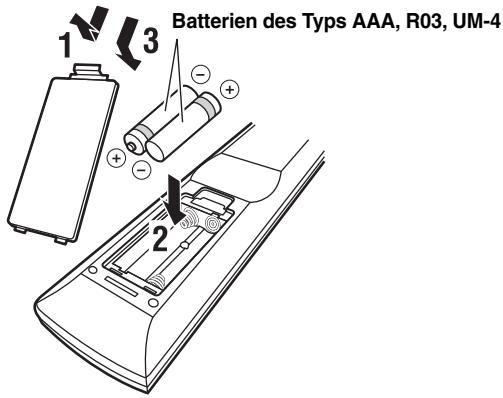 YAMAHA R-N500 - Batterien einsetzen - 1
