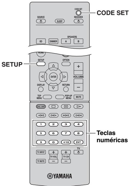 YAMAHA R-N500 - Restablecimiento de@códigos de mando a distancia - 1