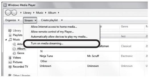 YAMAHA R-N500 - Selecteer "Streamen" en daarna "Mediastreaming inschakelen." - 1