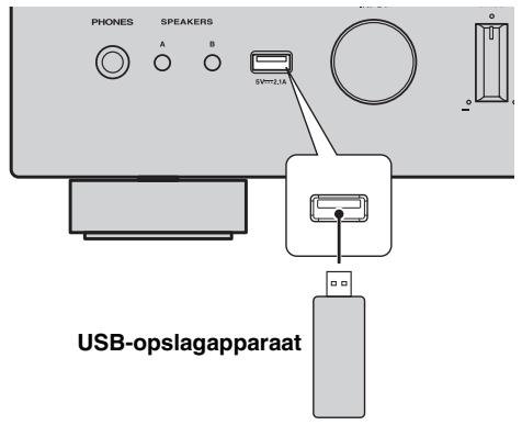 YAMAHA R-N500 - Sluit het USB-opslagapparaat aan op de USB-aansluiting. - 1