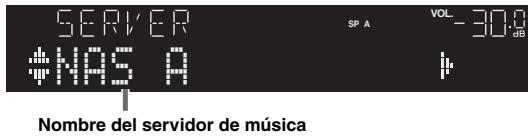 YAMAHA R-N500 - Pulse NET varias vezes para seleccionar "SERVER" como fuente de entrada. - 1