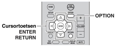 YAMAHA R-N500 - Afspeelinstallingen configureren voor verschillende afspeelbronnen (menu OPTION) - 1