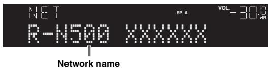 YAMAHA R-N500 - Press ENTER to enter the name edit display. - 1