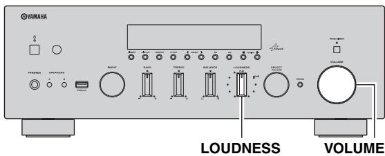 YAMAHA R-N500 - Justera LOUDNESS - 1