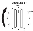 YAMAHA R-N500 - Stel de LOUDNESS-regelaar in op de FLAT-stand. - 1