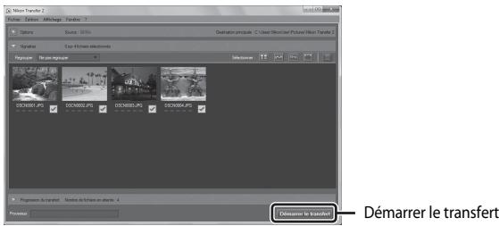 NIKON COOLPIX S7000 - Une fois que nikon transfer 2 a démarré, cliquez sur démarrer le transfert. - 1