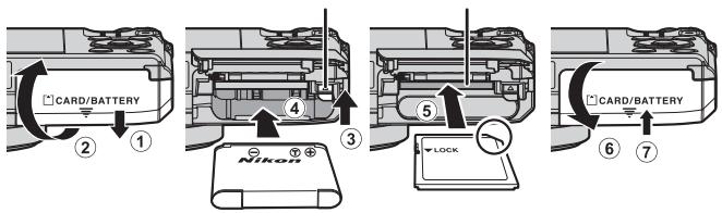 NIKON COOLPIX S7000 - Insertion de l'accumulateur et de la carte mémoire - 1