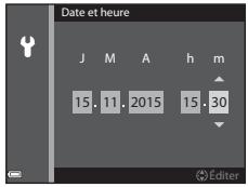 NIKON COOLPIX S7000 - Réglez la date et l'heure, et appuyez sur OK. - 1