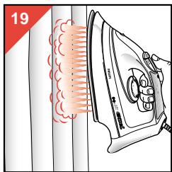 PHILIPS HI830 - Mit senkrecht gehaltenem Eisen aufdämpfen. - 1