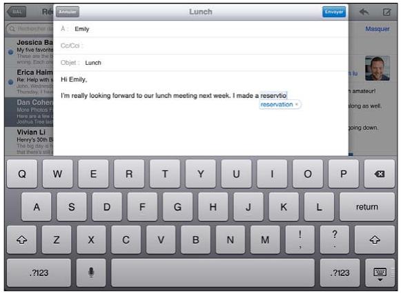APPLE IPAD MINI 3 - Correction automatique et vérification de l'orthographe - 1