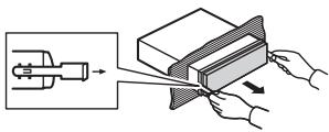 PIONEER DEH-4800DAB - Entfernen des (mit dem mitgelieferten Montagerahmen eingebauten) Geräts - 2
