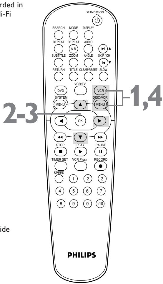 PHILIPS DVD750VR - Press DISC/VCR/MENU to remove the menu. - 1