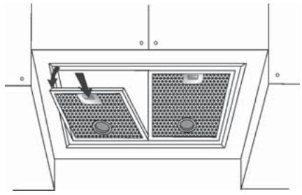 DE DIETRICH DHG556XP1 - - Limpieza de los filtros antigrasa: - 1
