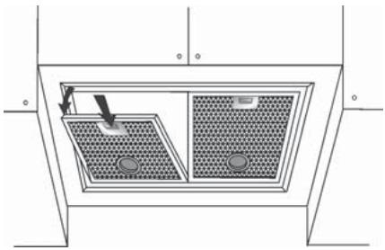 DE DIETRICH DHG577XP1 - - Manutenção dos filtros anti gordura: - 1