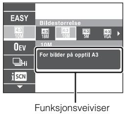 EASY 4.3 10M Bildestarrelse 4.5 10M 4.3 10M 4.8 10M For bilder på opptil A3 i SCN Funksjonsveiviser