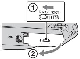 SONY DSC-WX300B - Inserting a memory card (sold separately) - 1