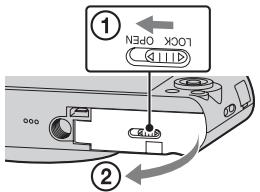 SONY DSC-WX300B - Einsetzen einer Speicherkarte (gesondert erhältlich) - 1