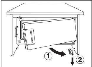 DE DIETRICH DRH 914 JE - Change of door opening direction of frozen food compartment - 2