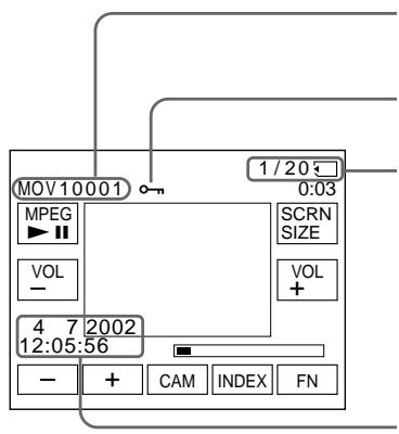 SONY DCR-IP45E - Screen indicators during moving picture playback - 1