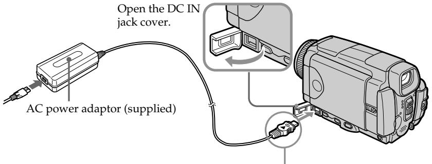 SONY DCR-IP45E - Connecting the mains lead (p. 30) - 1