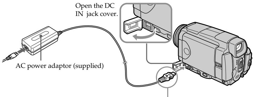 SONY DCR-IP45E - Connecting the mains lead (p. 30) - 1