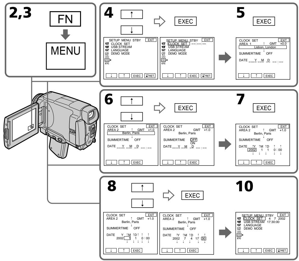 SONY DCR-IP55E - Пункт 2 Установка даты и времени - 1
