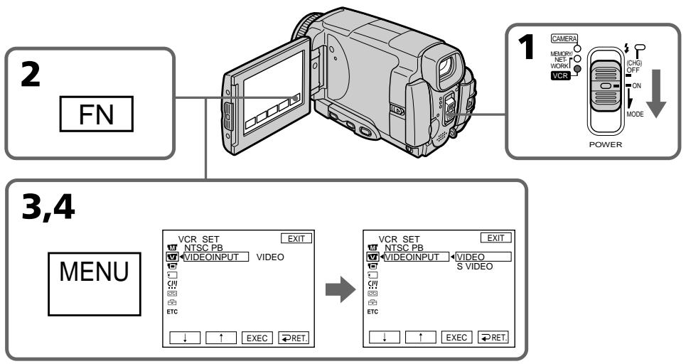 SONY DCR-IP55E - Переключение входного видеогнезда соединительного кабеля аудио/видео - 1