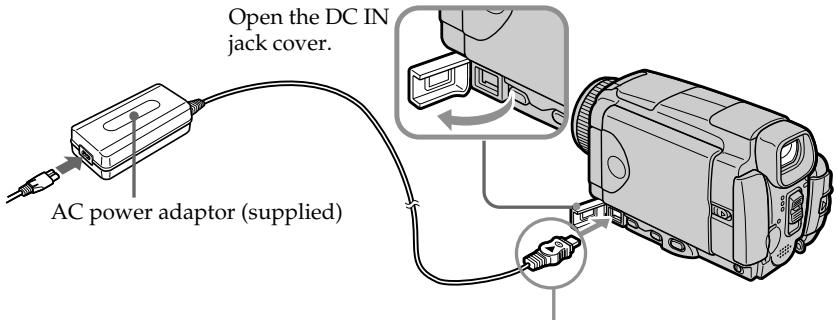 SONY DCR-IP55E - Connecting the mains lead (p. 30) - 1
