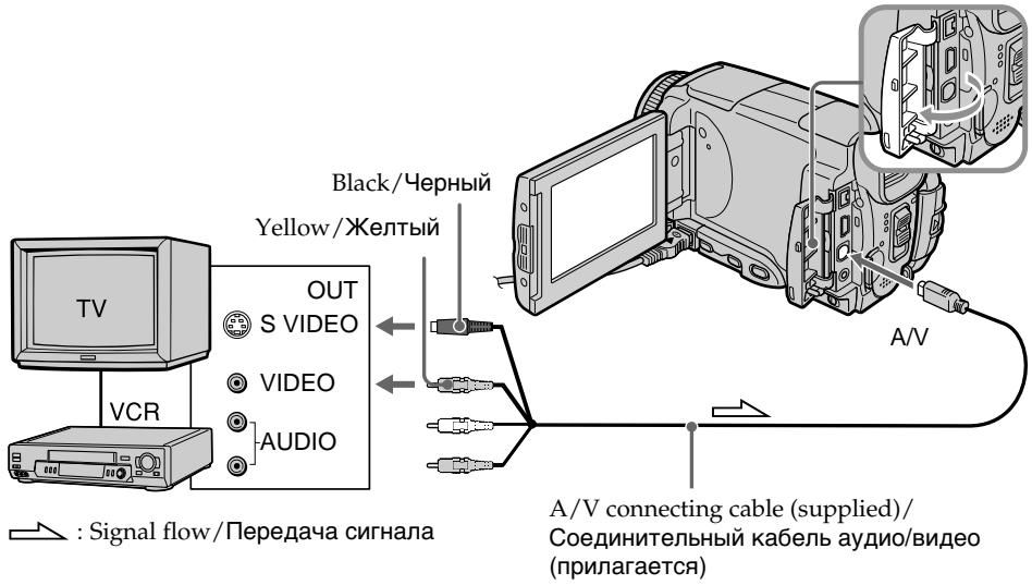 SONY DCR-IP55E - Использование соединительного кабеля аудио/видео - 1